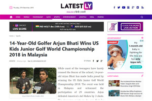 14 yr old golf champion Arjun Bhati